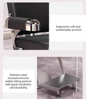 Fauteuil de Barbier Moderne en Cuir PU, Réglable en Hauteur Hydrauliquement, Base Ronde Pivotante à 360°, Repose-Pieds Unique, Siège de Coiffure pour Salon