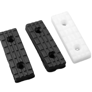 Double-Hole Checkered Anti-Slip Durable PE Plastic <b>Chair</b> Leg <b>Pad</b> Black+White Modern Simple Furniture Protection GQK GW2581806 - Product Image 1
