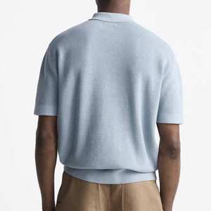 Pulls pour hommes avec LOGO personnalisé Polos de haute qualité Pull à manches courtes Tricots Pull à demi-fermeture éclair 1/4 POLO Pull en tricot de coton pour hommes - Product Image 3