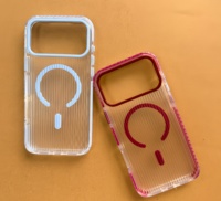 Étui de luxe magnétique transparent à rayures ondulées pour iPhone 18 17Air 16 15 14 Plus 13 12 11 Pro Max, coque transparente antichoc