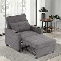 Sofá individual Futón Silla Fabricante Pull Convertible Metal Microfibra Tecnología Plegable Deslizante Dormitorio Sala de estar