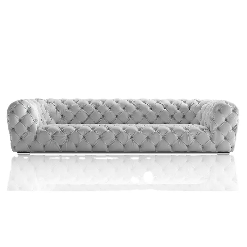 التصميم الكلاسيكي الإيطالي الأريكة أزرار tufting أريكة الحديثة رمادي أبيض غرفة الجلوس أريكة لأثاث المنزل للمنزل