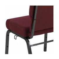 Chaises d'église pliantes en fer robustes de 20,5'' - Design moderne avec sièges en tissu empilables pour la restauration hôtelière