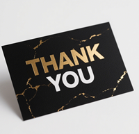 Cartes de remerciement en papier de luxe, impression UV, estampage à chaud, pack artisanal avec enveloppes, cartes de remerciement de haute qualité