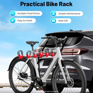 Portabicicletas de <span class=keywords><strong>Maletero</strong></span> para 3 Bicicletas, Soporte para Bicicletas de <span class=keywords><strong>Coche</strong></span> con Correas de Liberación Rápida, Ajuste Universal para Sedán, SUV y Hatchback - Product Image 5