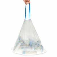 Sac poubelle biodégradable en HDPE/LDPE avec cordon de serrage et impression par gravure thermoscellée pour les déchets de cuisine à usage domestique