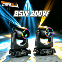 Marslite Mini Beam 200 BSW Moving Head Projecteur de Scène DMX à Motifs, Cabeza Movil Moving Head Bsw 3-en-1 pour DJ, Discothèque, Bar, Fête