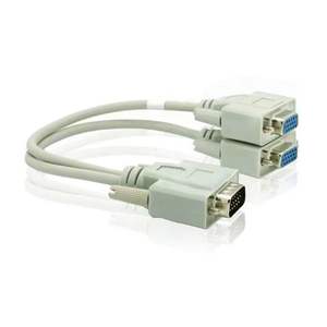 Cable divisor VGA Y de 15 Pines, adaptador blanco SVGA macho a <span class=keywords><strong>dos</strong></span> hembra, compatible con 1080P Full HD para PC, Monitor, proyector, alta calidad - Product Image 4