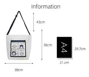 Sac à bandoulière en coton tendance, écologique, recyclé, grand sac fourre-tout en toile pas cher pour femmes - Product Image 6