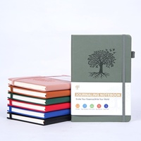 Carnet de notes A5 avec bande élastique Arbre de Vie et logo personnalisé - Édition cadeau