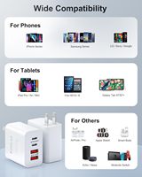 Chargeur mural rapide 100W PD 3.0 Type-C USB avec design pliable pour ordinateurs portables 13/14/15 pouces et compatibilité écouteurs