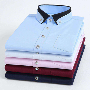 Chemise Formelle Homme en Mélange de Coton à Manches Longues, Col Rabattu, Respirante et Infroissable pour le Bureau - Product Image 4