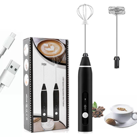 Mousseur à lait électrique 3 vitesses au design moderne et écologique, fouet à café électrique avec logo personnalisé, fouet portatif USB en acier inoxydable