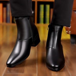 <span class=keywords><strong>Botas</strong></span> Chelsea de Diseño de Lujo Estilo Británico Vintage para Hombre, <span class=keywords><strong>Botas</strong></span> de Cuero con Punta en Pico, Modernas, Casuales, Versátiles, a Media Pantorrilla - Product Image 1
