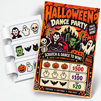 Billets à gratter à double face sur le thème d'Halloween, couleur intégrale, à trois fenêtres, pour gagner de gros prix