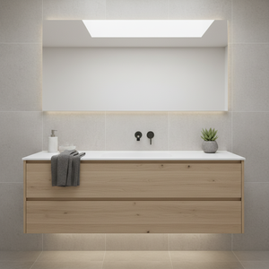 Kamalu KLIT-1300SS 135cm lavandino bagno solido superficie incassata Design - Product Image 3