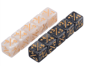 超小号 D6 骰子计数器 16 毫米亚克力珍珠色 +1/+1 -1/-1 白色黑色直角方形设计中国制造 - Product Image 5