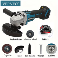 Meuleuse d'angle sans fil 18V au lithium, qualité industrielle, pour bricolage, avec 2 batteries 4.0Ah et un ensemble d'accessoires