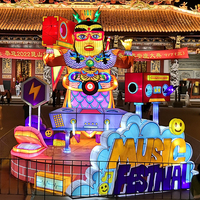 Lanternes de Festival de musique sur mesure dans le monde entier, tissu chinois en soie, lanternes de Festival, lumières led pour comment fabriquer des lanternes
