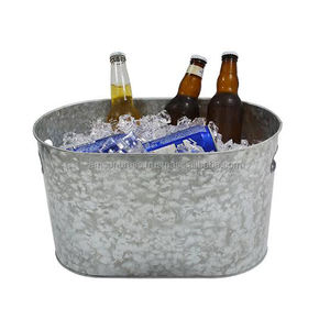 Enfriador de vino de metal Cubo de vino galvanizado con soporte Enfriador de hielo Soporte Vodka y enfriador de vino Cubo de cerveza - Product Image 3