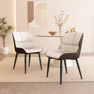 Silla de comedor de Metal moderna, silla de restaurante con respaldo Simple para el hogar, bolsa suave, mesa de comedor de Hotel, silla, taburete de escritorio, respaldo alto - Product Image 1