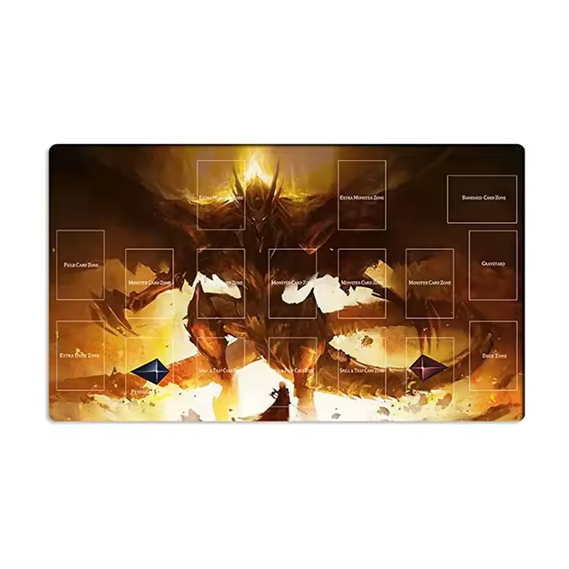 Custom Anime MTG TCG Trading Card Game Play Mat Natural Rubber + Soft Fabric Anti-Slip 600x350mm CMYK Sublimation Printing High