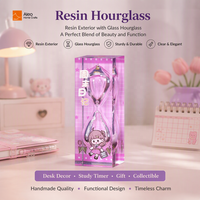 Minuteur sablier en verre enrobé de résine, fait main, motif dessin animé, style Art Déco, écologique, léger, durable, pour bureau, pour enfants, vente en gros