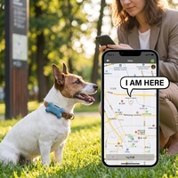 Traceur GPS pour animaux de compagnie, sans carte SIM, compatible Android et iOS, localisateur anti-perte, navigation en un clic pour chiens et chats