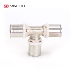 Raccord à sertir en laiton forgé en gros, raccord à sertir plissé nickelé, <span class=keywords><strong>té</strong></span> égal - Product Image 3