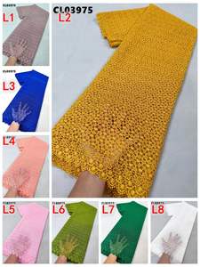 Yeni geldi yüksek kalite gelin dantel kumaş 100% pamuk yumuşak kordon dantel dayanıklı kumaş için gelinlik için parti - Product Image 6