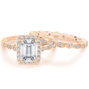 أولان - مجوهرات نسائية فاخرة بالجملة، طقم زفاف من الفضة الإسترلينية عيار 925 مع حجر موسانيت بقطع الزمرد 2 قيراط للنساء - Product Image 2