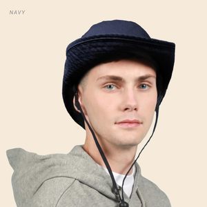 Classic Cotton Wide Brim <b>Bucket</b> <b>Hat</b> Adjustable <b>String</b> Unisex Sun <b>Hat</b> Outdoor Travel Boonie - Product Image 5