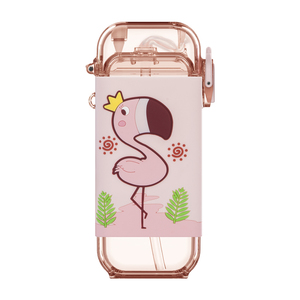 Bouteille de sport PINKAH 280 ml personnalisée avec motif de dessin animé 3D mignon, avec couvercle à paille carrée, accessoire en plastique pour les enfants à l'école - Product Image 1