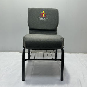 Siège confortable cadre en métal chaises de prêtre d'église en gros chaises d'église à emboîtement - Product Image 2