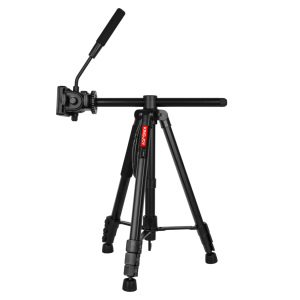 Kingjoy Taşınabilir Alüminyum Pro Video Kamera <span class=keywords><strong>Tripod</strong></span>'u Su Geçirmez Darbeye Dayanıklı Su Terazisi 2kg Taşıma Kapasitesi-Katlanabilir Seyahat Tipi DSLR için - Product Image 1