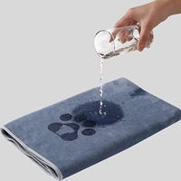 Serviette absorbante en microfibre pour animaux de compagnie, serviette de bain pour animaux, serviette brodée pour chat et chien, couverture