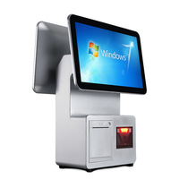 Caisse enregistreuse à double écran tactile RJ45 avec imprimante, scanner, système POS tout-en-un doté de la technologie Intel I5 8+256 Go et d'une technologie capacitive