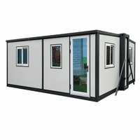 Maison préfabriquée en conteneur avec porte grillagée, revêtement de sol SPC, toit ondulé, fenêtres en aluminium à rupture de pont thermique, bureau sur site