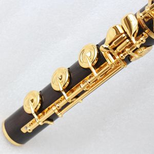 FOCUS Flûte transversale <span class=keywords><strong>en</strong></span> bois d'ébène FFL-600G de haute qualité 17 trous ouverts ton C plaqué <span class=keywords><strong>or</strong></span> bon pour les joueurs de flûte - Product Image 5