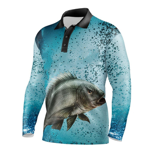 Fournisseurs de polos de pêche personnalisés respirants à séchage rapide, sublimation, <span class=keywords><strong>anti</strong></span>-<span class=keywords><strong>UV</strong></span>, manches longues, jersey de pêche - Product Image 1