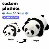 Oreiller en peluche panda OEM personnalisé avec logo, coussin en peluche panda avec sangle ventrale, jouet en peluche pour la maison en gros