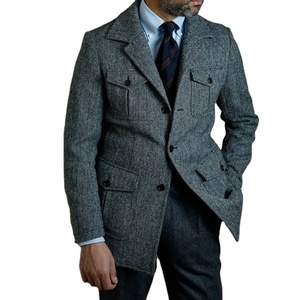 Jaquetas Masculinas de Negócios Vintage 1 Peça Ajuste Slim Terno Smoking para Noivo Casaco de Casamento Top Masculino <span class=keywords><strong>Blazer</strong></span> Sobretudo - Product Image 1
