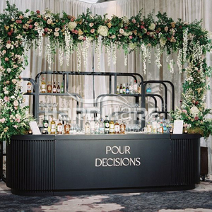 Barra <span class=keywords><strong>de</strong></span> Bar Comercial <span class=keywords><strong>de</strong></span> Acero Inoxidable <span class=keywords><strong>de</strong></span> Diseño Moderno Rectangular Negra en Aerosol <span class=keywords><strong>para</strong></span> Uso en Hoteles, Estilo Contemporáneo Duradero - Product Image 2