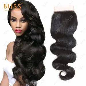 Bliss Virgin Remy Brazilian 4x4 Lace Closure Body Wave Cuticle Aligned Cheap Price Closure Best Hair with Baby Hair