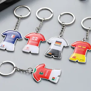 2024 kustom Logo nasional Eropa Keyring tim sepak bola kaus olahraga gantungan kunci kaus sepak bola gantungan kunci