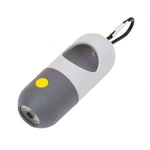 Distributeur de sacs à déjections canines biodégradables et écologiques avec éclairage LED, support en plastique souple pour sacs de nettoyage pour animaux de compagnie avec crochet métallique - Product Image 4