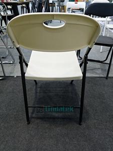 New Design <strong>White</strong> Plastic <strong>Folding</strong> <strong>Chairs</strong> with Trolley Stackable Foldable for Events Camping Outdoor Weddings Hotel Dining School - Product Image 3