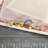 Vente en gros anneaux suptum abeille 8mm 10mm 4 couleurs anneaux de nez cerceau cartilage tragus boucles d'oreilles septum clicker piercing bijoux