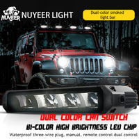 Barre lumineuse LED NUYEER à double couleur, sans vis, pour voiture tout-terrain, ATV, barre lumineuse LED 4x4, 10 pouces, éclairage tout-terrain