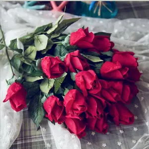 Simulação de rosa artificial, rosa de amante, toque real, clássico, pu, rosa, simulação para casamento, decoração de casa